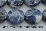 CSO81 15.5 inches 20mm flat round sodalite gemstone beads wholesale