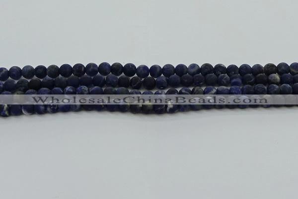 CSO811 15.5 inches 6mm round matte sodalite gemstone beads