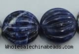 CSO84 15.5 inches 25mm flat round sodalite gemstone beads wholesale