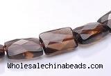 CSQ06 8*12mm faceted rectangle natural smoky quartz beads