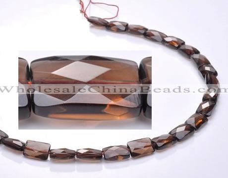 CSQ06 8*12mm faceted rectangle natural smoky quartz beads