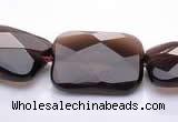 CSQ07 15*20mm faceted rectangle natural smoky quartz beads