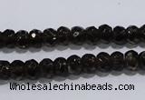 CSQ108 5*7mm faceted rondelle grade AA natural smoky quartz beads