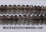 CSQ110 5*10mm faceted rondelle grade AA natural smoky quartz beads