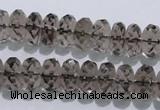 CSQ111 7*12mm faceted rondelle grade AA natural smoky quartz beads