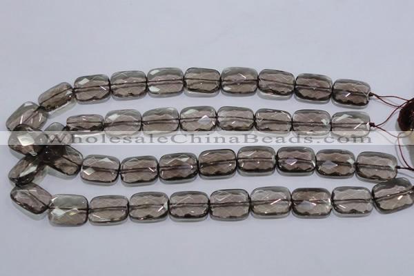 CSQ119 15*20mm facetad rectangle grade AA natural smoky quartz beads