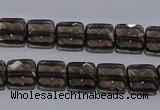 CSQ120 10*10mm facetad square grade AA natural smoky quartz beads