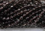 CSQ129 15.5 inches 4mm faceted round grade AA natural smoky quartz beads