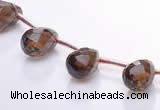 CSQ19 A grade 8*14mm faceted teardrop natural smoky quartz beads