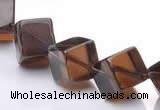 CSQ25 AB grade 12*12mm cube natural smoky quartz beads wholesale