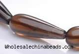 CSQ26 10*30mm teardrop AB grade natural smoky quartz beads