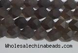 CSQ531 15.5 inches 6mm faceted nuggets matte smoky quartz beads