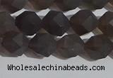 CSQ532 15.5 inches 8mm faceted nuggets matte smoky quartz beads