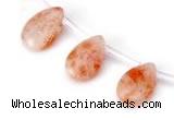 CSS06 10*15mm flat teardrop natural indian sunstone beads