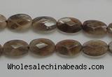 CSS106 15.5 inches 8*12mm faceted oval natural sunstone beads wholesale