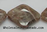 CSS113 15.5 inches 30*30mm faceted diamond natural sunstone beads