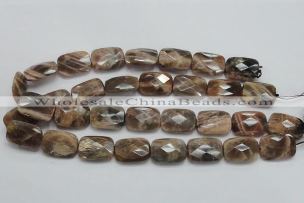 CSS114 15.5 inches 18*25mm faceted rectangle natural sunstone beads