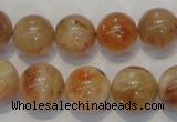 CSS19 15.5 inches 14mm round natural sunstone beads wholesale