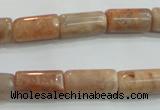 CSS252 15.5 inches 8*15mm column natural sunstone beads