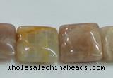 CSS259 15.5 inches 20*20mm square natural sunstone beads