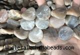 CSS440 15.5 inches 25mm twisted coin sunstone beads wholesale