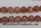 CSS504 15.5 inches 9mm faceted round natural golden sunstone beads