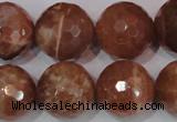 CSS511 15.5 inches 19mm faceted round natural golden sunstone beads