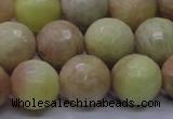 CSS615 15.5 inches 14mm faceted round yellow sunstone gemstone beads