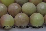 CSS616 15.5 inches 16mm faceted round yellow sunstone gemstone beads