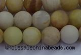 CSS623 15.5 inches 10mm round matte yellow sunstone gemstone beads