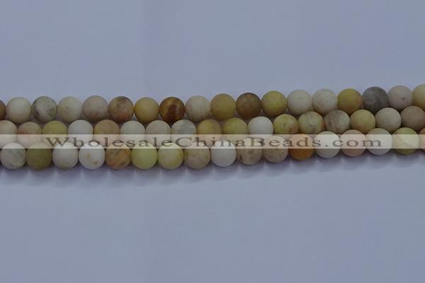 CSS623 15.5 inches 10mm round matte yellow sunstone gemstone beads