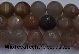 CSS642 15.5 inches 8mm faceted round sunstone gemstone beads