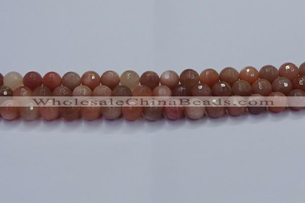 CSS673 15.5 inches 10mm faceted round sunstone gemstone beads