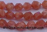 CSS681 15.5 inches 6mm faceted nuggets natural sunstone beads