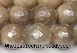 CSS812 15 inches 10mm faceted round AB-color sunstone beads