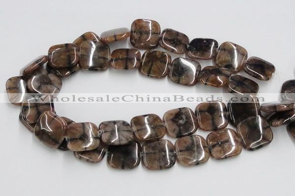 CST11 15.5 inches 22*22mm square staurolite gemstone beads wholesale