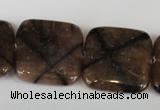 CST44 15.5 inches 25*25mm square staurolite gemstone beads wholesale