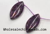 CSU23 20*40mm flat rice AB grade dyed natural sugilite beads