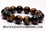 CTB05 7 inches 14mm round blue tiger eye stretch bracelet