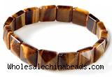 CTB15 7.5 inch 6*12mm square yellow tiger eye stretch bracelet