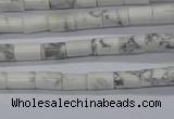 CTB304 15.5 inches 4*6mm tube white howlite beads wholesale