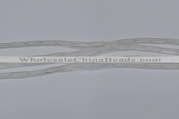 CTB310 15.5 inches 4*13mm tube white crystal beads wholesale