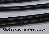 CTB318 15.5 inches 4*13mm tube black stone beads wholesale