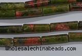 CTB350 15.5 inches 4*13mm tube unakite beads wholesale