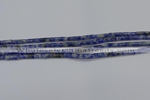 CTB355 15.5 inches 4*13mm tube blue spot stone beads wholesale