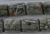 CTB525 15.5 inches 10*13mm triangle grey picture jasper beads wholesale