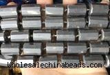 CTB658 15.5 inches 12*16mm faceted tube hematite beads