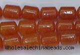 CTB704 15.5 inches 6*8mm tube red aventurine beads wholesale