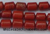 CTB709 15.5 inches 6*8mm tube red jasper beads wholesale