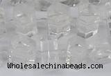 CTB750 15.5 inches 6*10mm - 8*12mm faceted tube white crystal beads